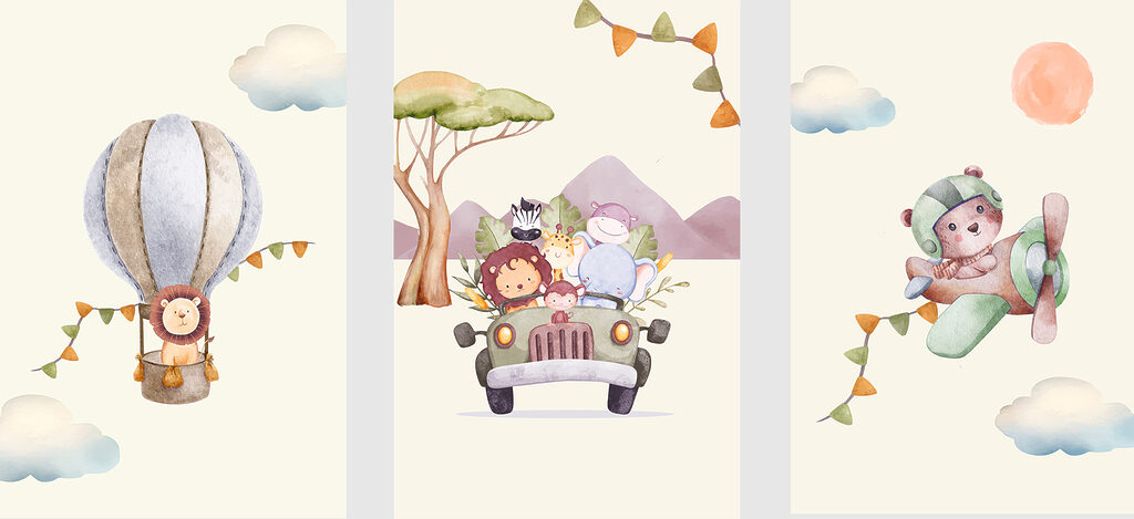 Een groep dieren op een auto — volledig ontwerp