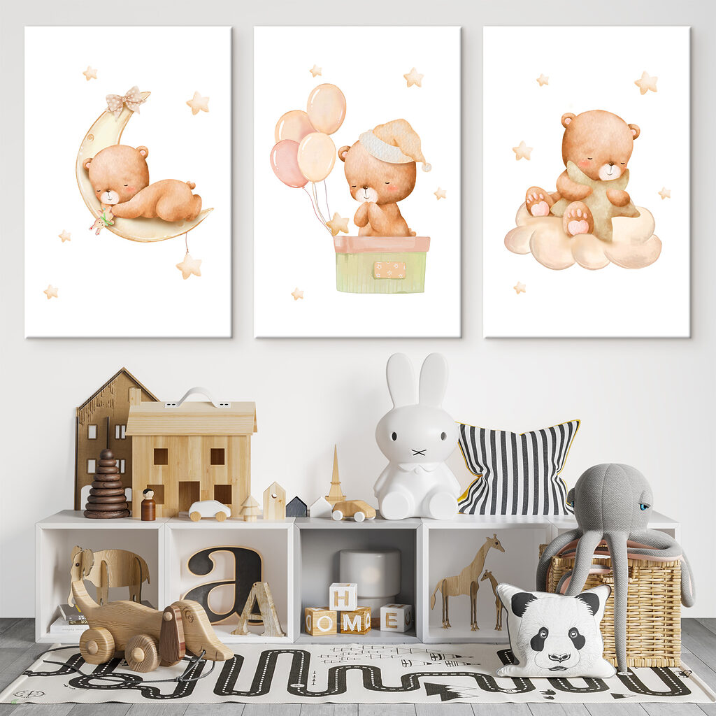 Teddybeer in een doos met ballonnen — interieur 1