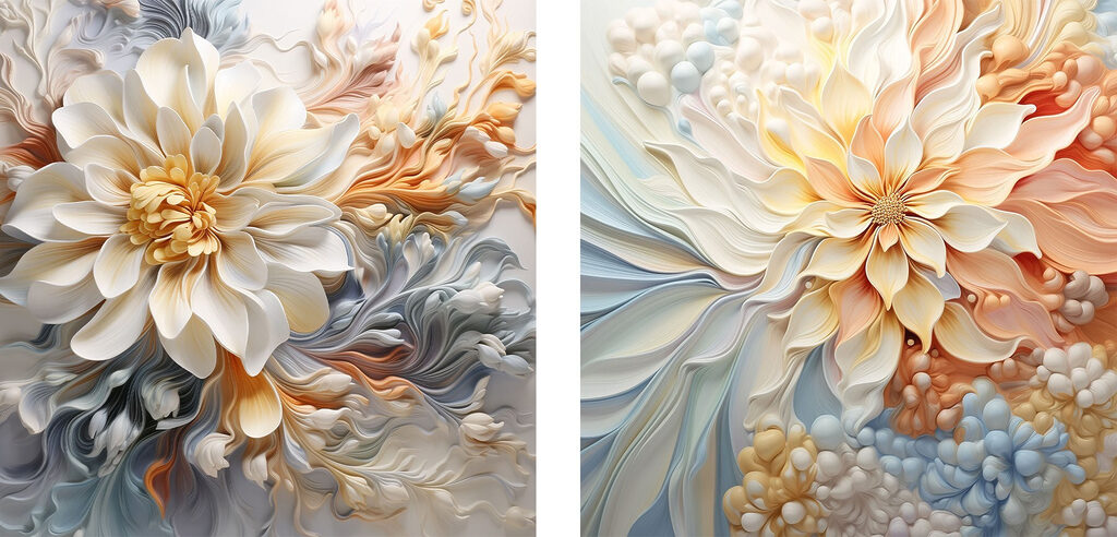 - Elegante bloemen in zachte pasteltinten — volledig ontwerp