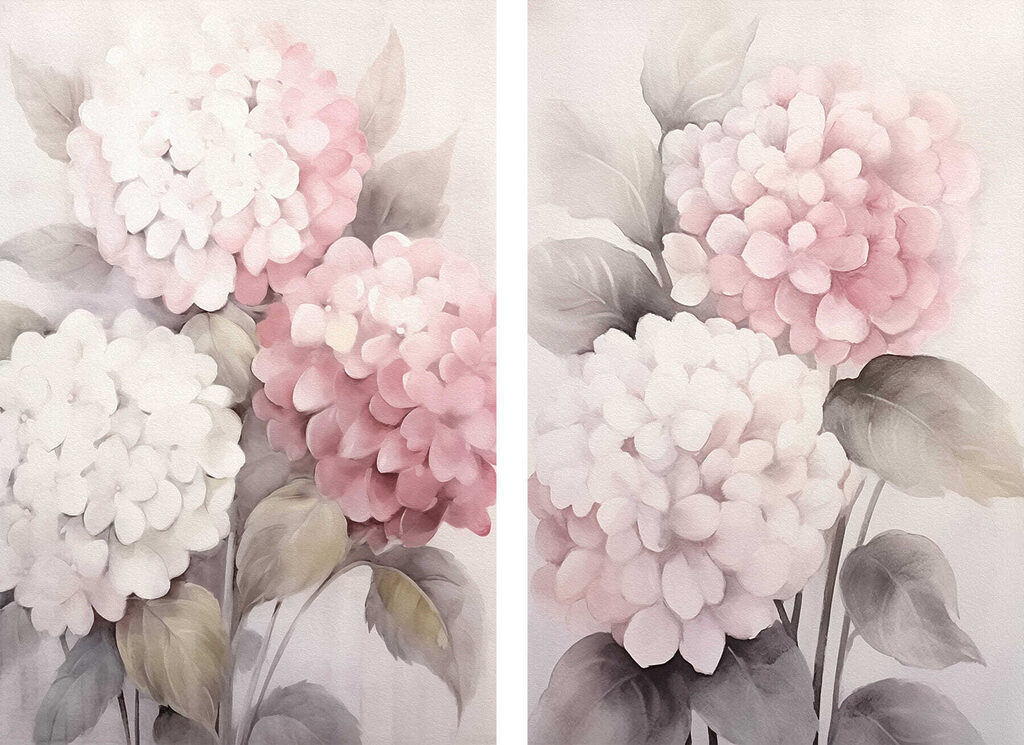 Schilderij van bloemen op een witte achtergrond — volledig ontwerp