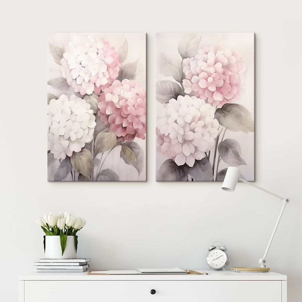 Schilderij van bloemen op een witte achtergrond — interieur 2