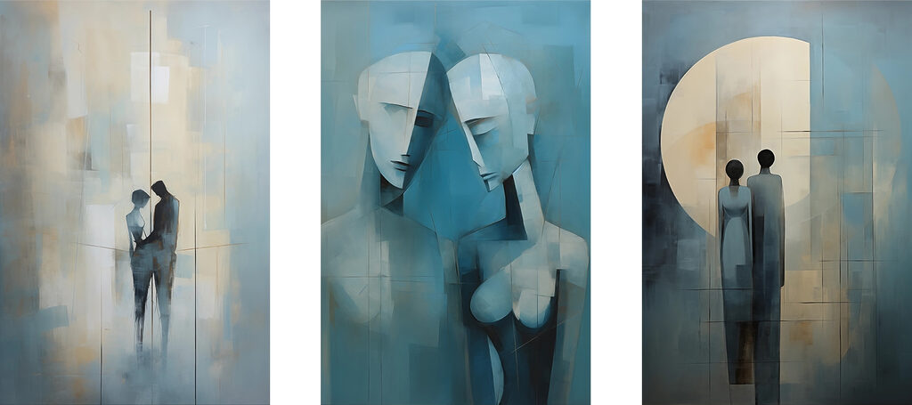 Schilderij van twee personen — volledig ontwerp