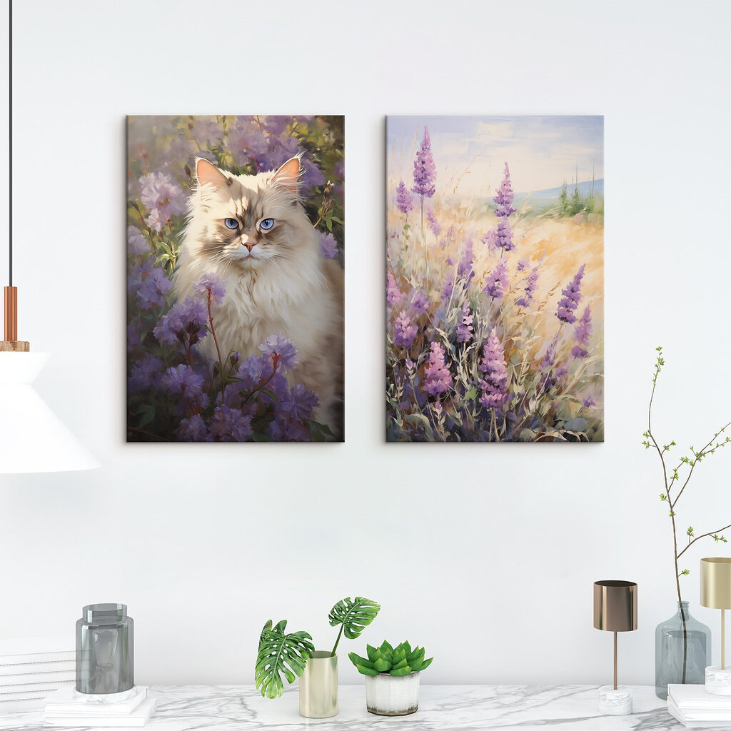 Kat in een bloemenveld — interieur 1