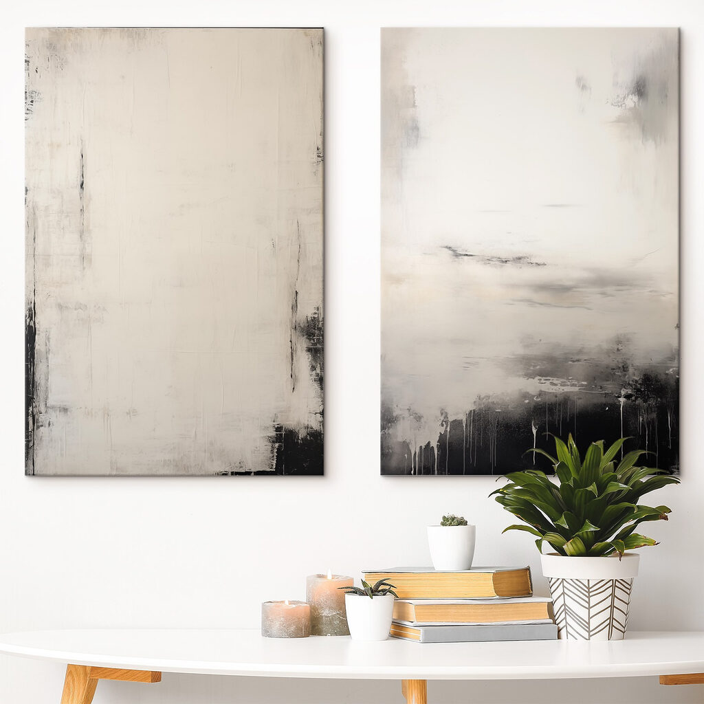 Schilderij van een man en een vrouw in een interieur