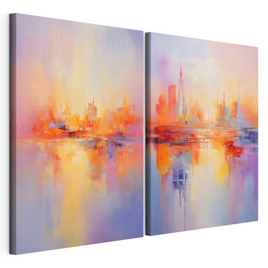 Schilderij van een stad — productweergave
