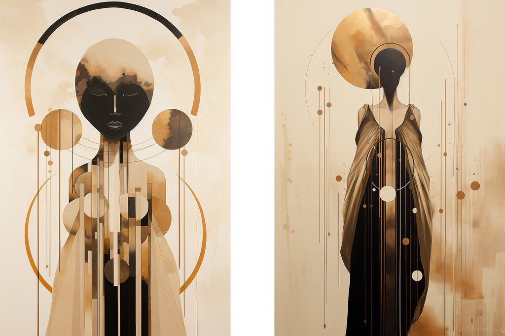 Etherische vormen in een harmonieuze compositie — volledig ontwerp
