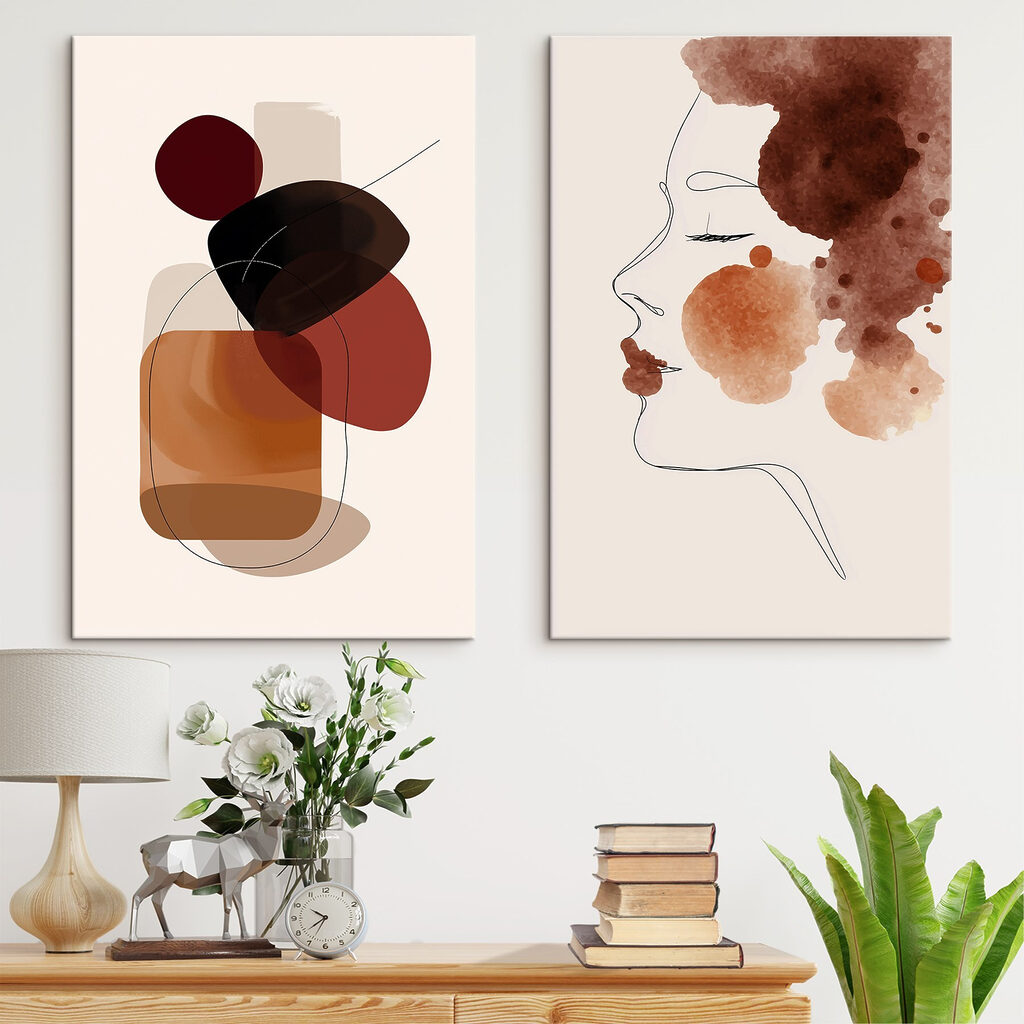 Abstracte kunst waarin natuurlijke vormen tot uiting komen — interieur 1