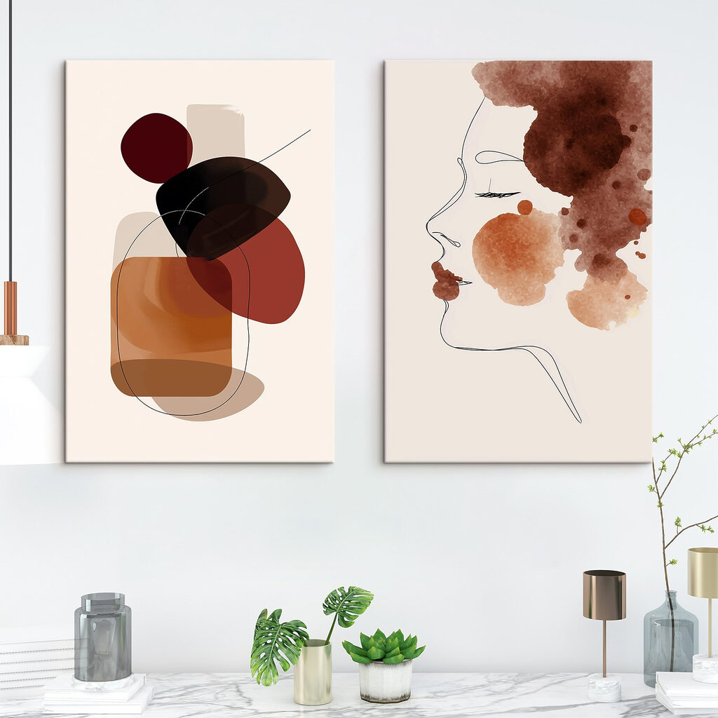 Abstracte kunst waarin natuurlijke vormen tot uiting komen — interieur 2