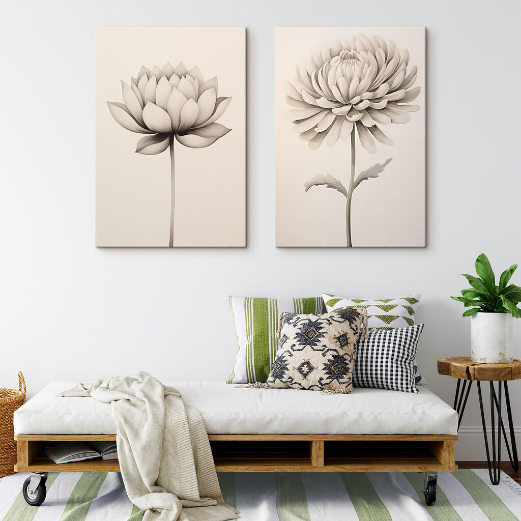 Verfijnde bloemen in zachte tinten — interieur 2