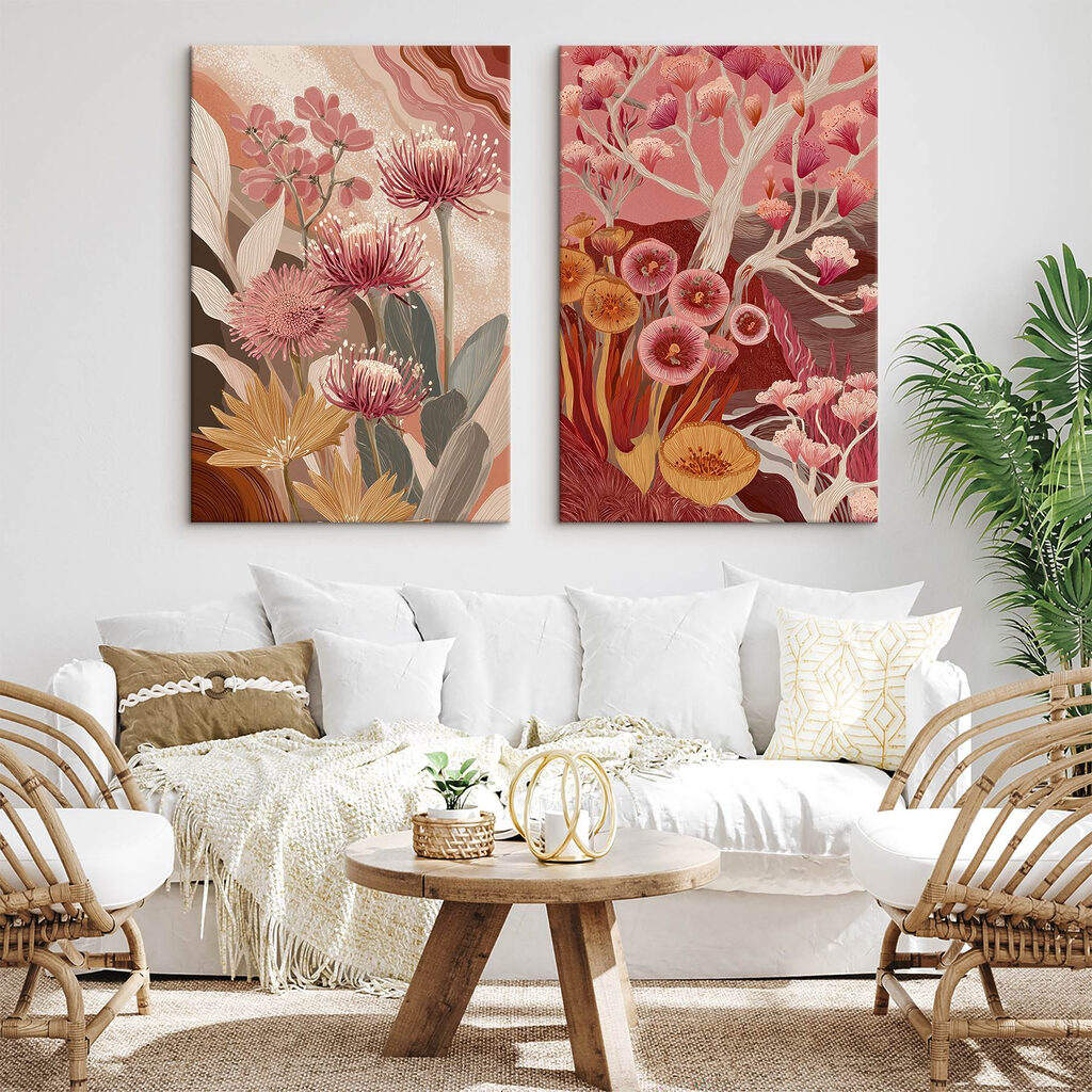 Twee foto's van bloemen — interieur 2