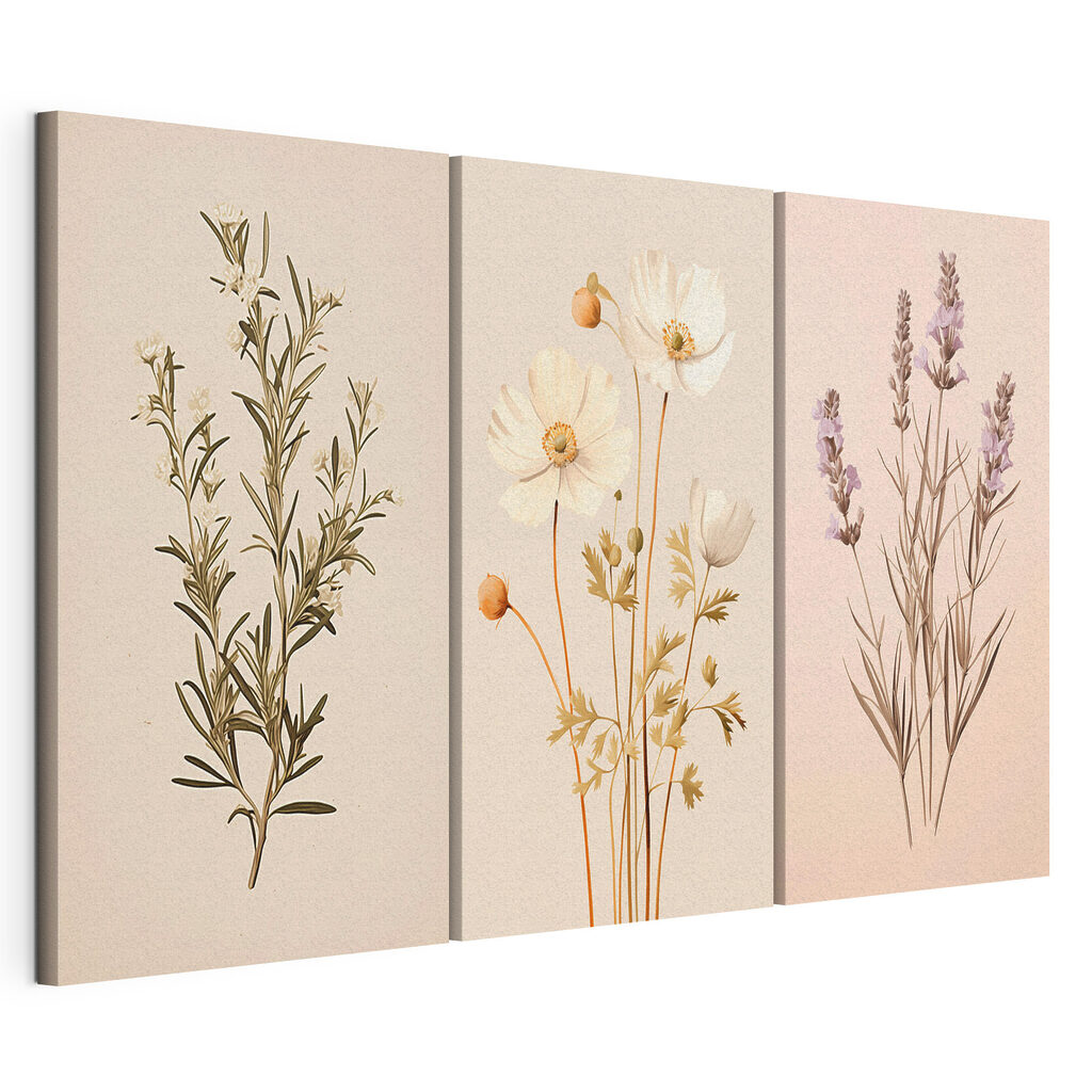 Schilderij van witte bloemen — productweergave