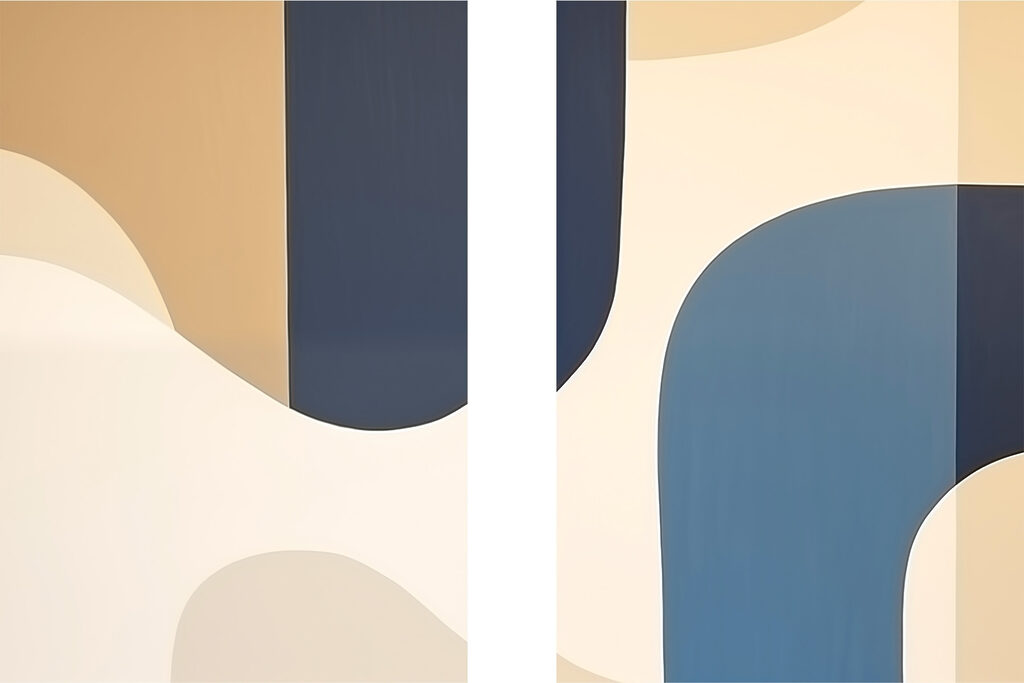 Abstracte vormen in rustgevende kleuren — volledig ontwerp