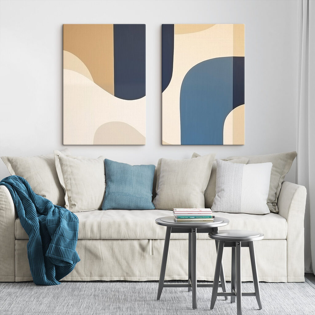 Abstracte vormen in rustgevende kleuren — interieur 2