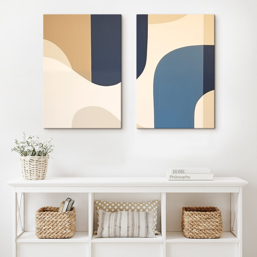 Abstracte vormen in rustgevende kleuren — interieur 1
