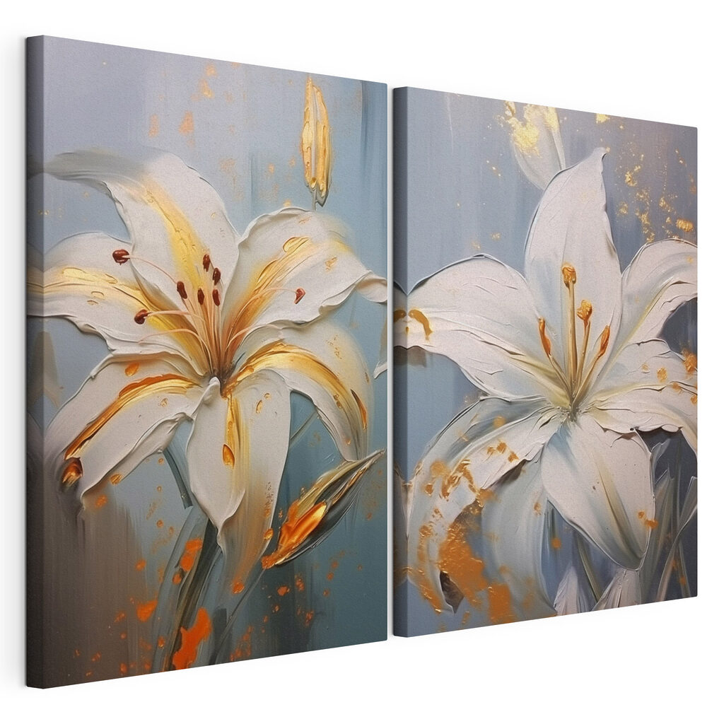 Schilderij van witte bloemen — productweergave