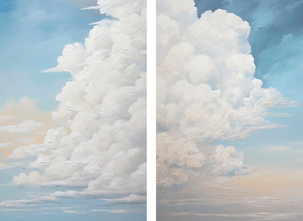Vergelijking van wolken aan de hemel — volledig ontwerp