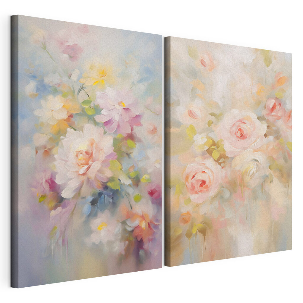 Schilderij van bloemen op een witte ondergrond — productweergave