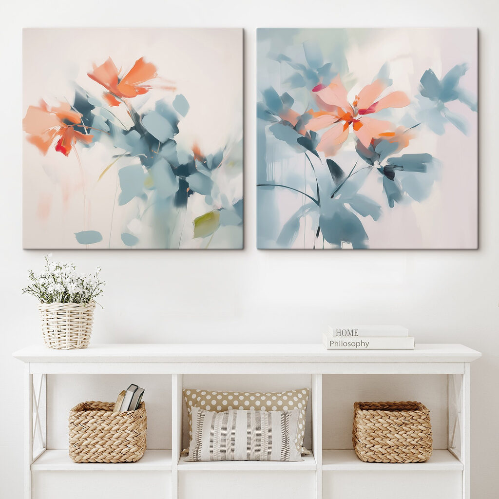 Schilderij van bloemen en bladeren — interieur 2