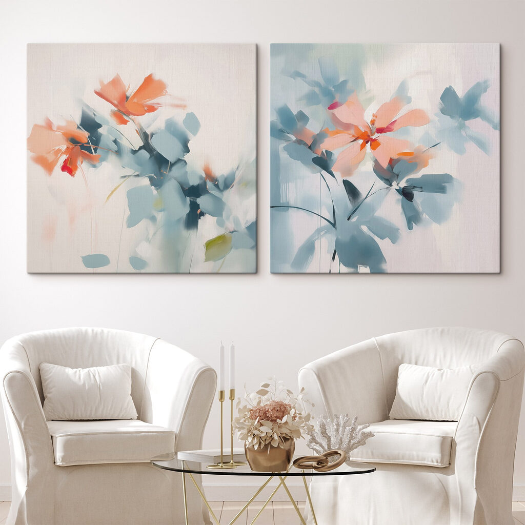Schilderij van bloemen en bladeren — interieur 1