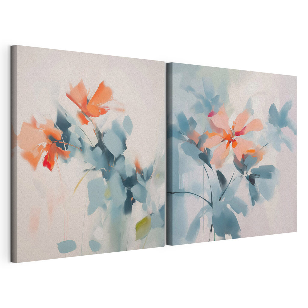 Schilderij van bloemen en bladeren — productweergave