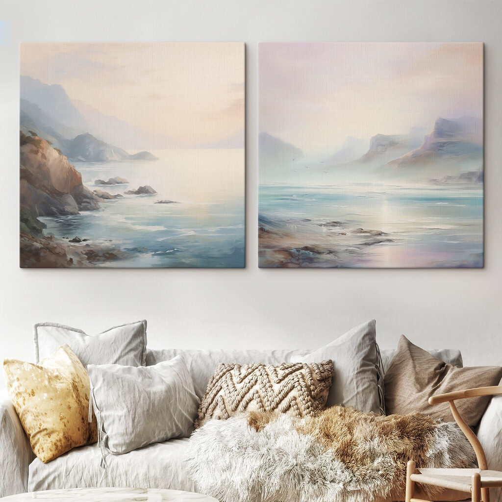 Schilderij van een strand en een rotsstrand — interieur 1