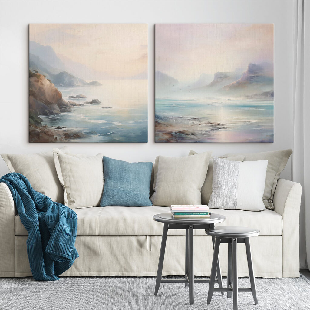 Schilderij van een strand en een rotsstrand — interieur 2