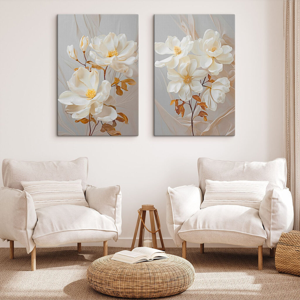 - Elegante bloesems in zachte tinten — interieur 1