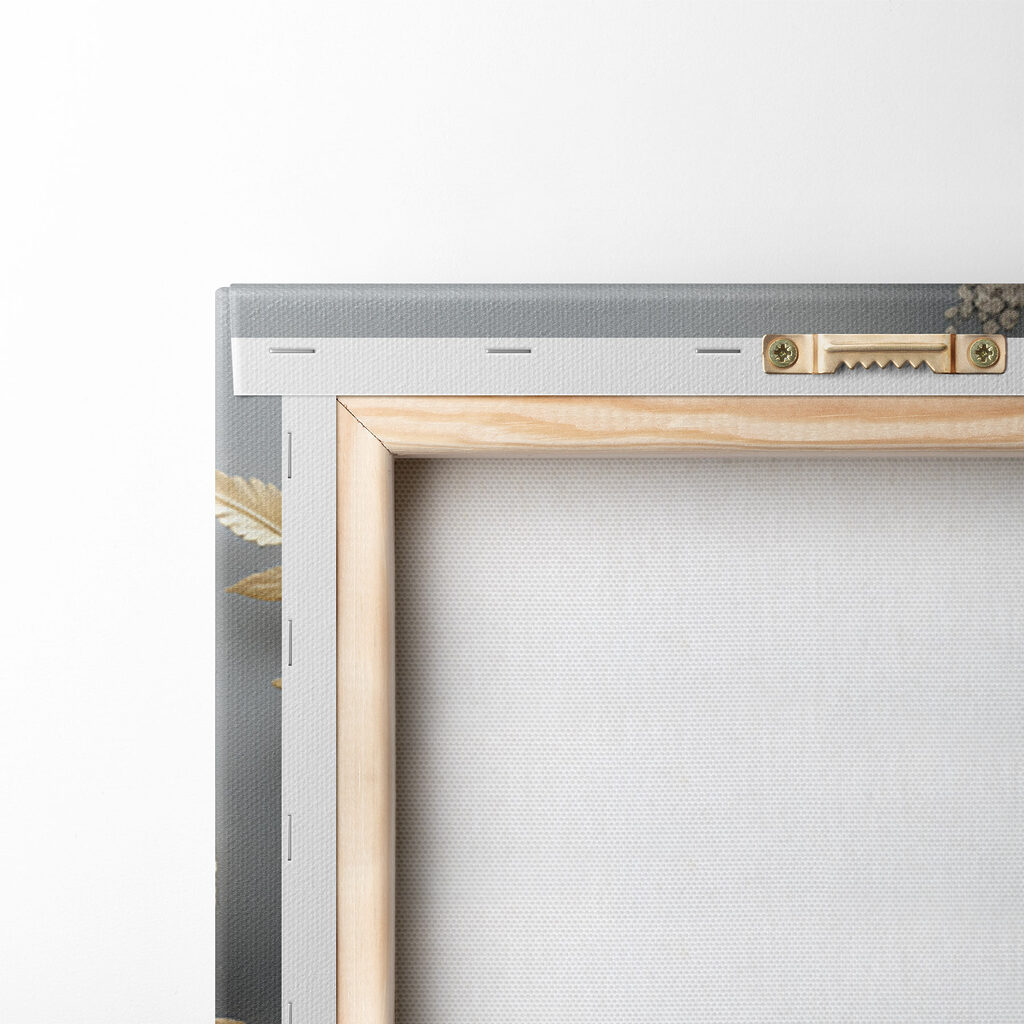 Elegant bladmotief in zachte tinten — achterkant