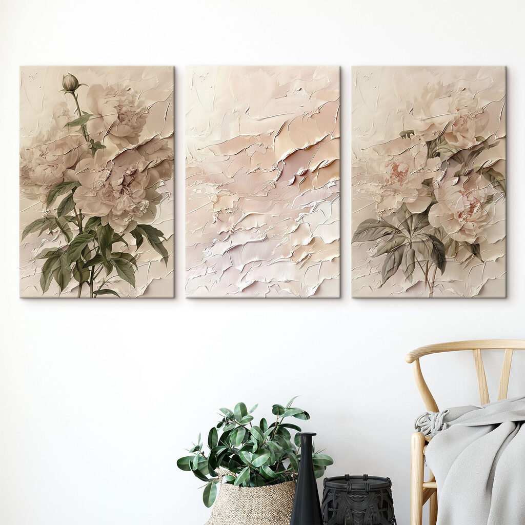 Verfijnde bloemen in zachte, ingetogen tinten in een interieur