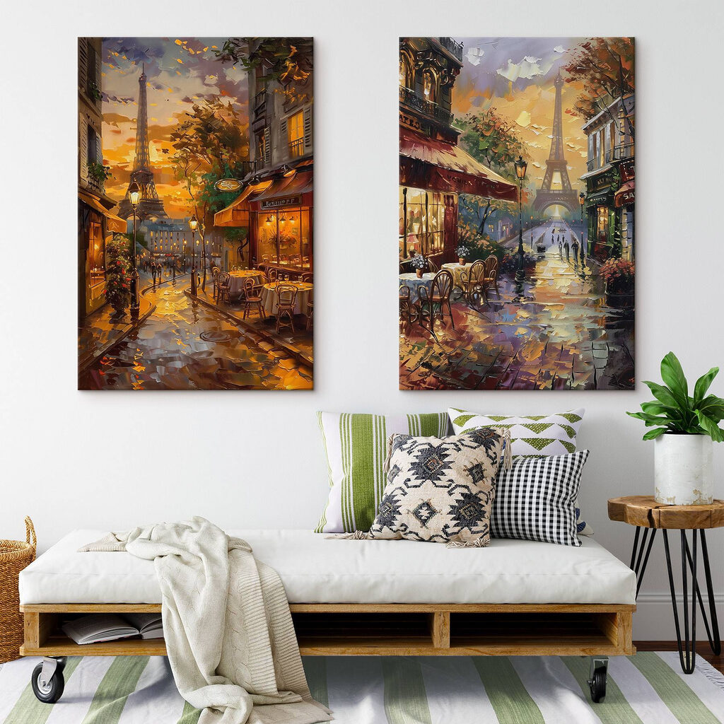 Schilderij van een straat met op de achtergrond een toren — interieur 2