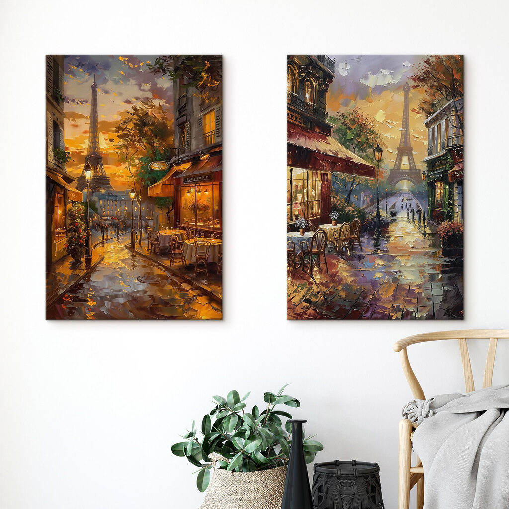 Schilderij van een straat met op de achtergrond een toren — interieur 1