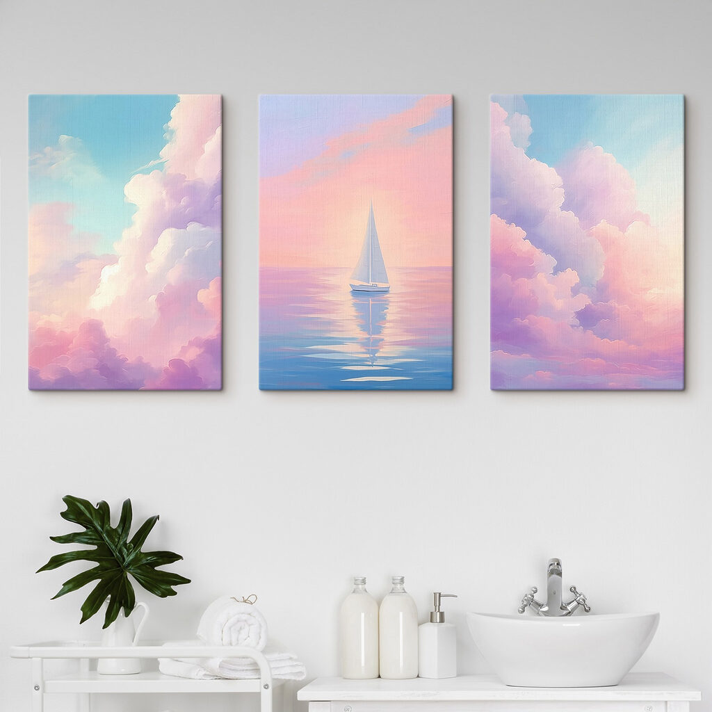 Zeilboot op het water in een interieur