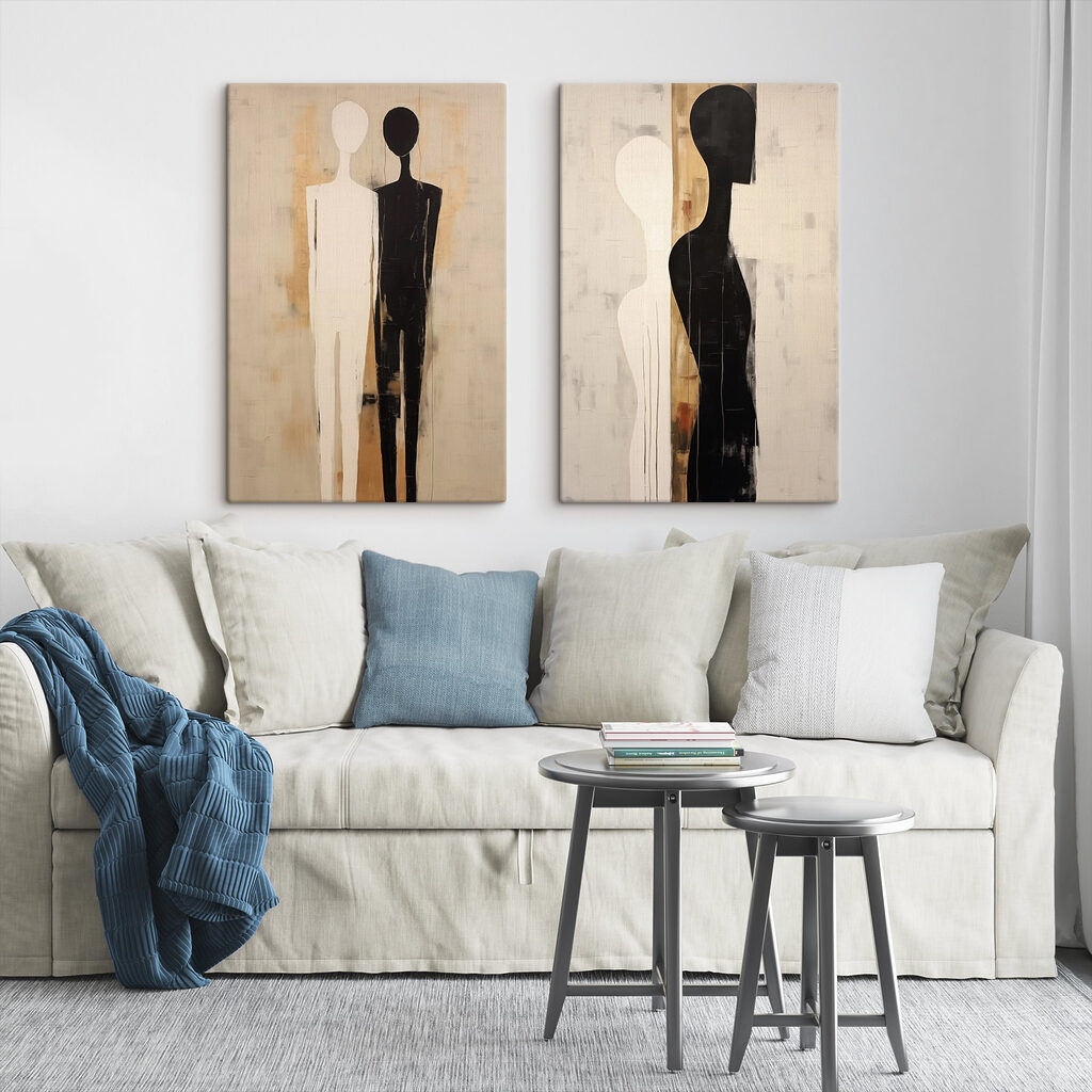 Een paar zwart-witte figuren — interieur 1
