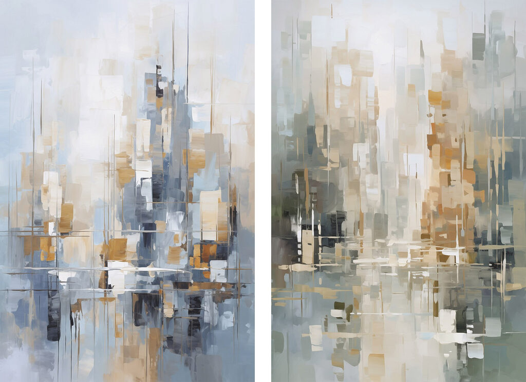 Schilderij van een stad — volledig ontwerp