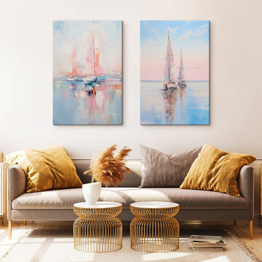 Schilderij van boten op het water — interieur 2