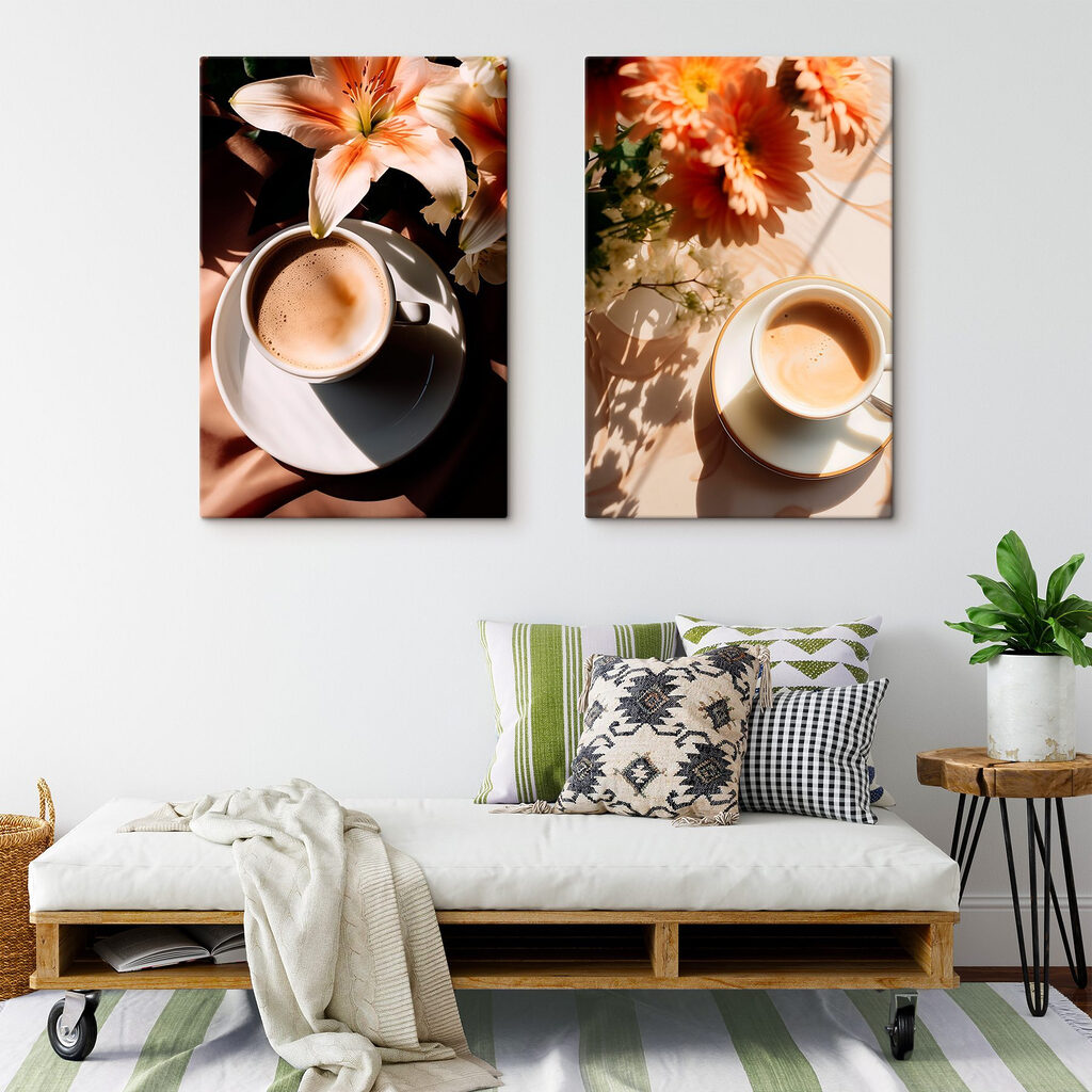 Kopje koffie met bloemen — interieur 2