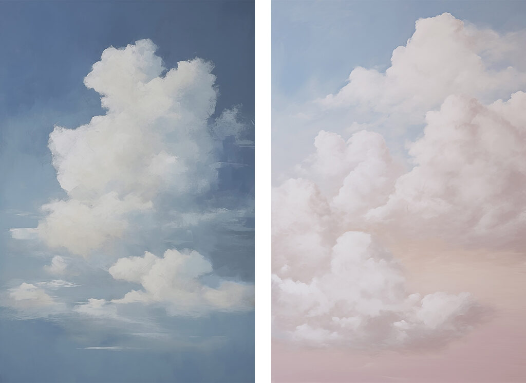 Blauwe lucht met witte wolken — volledig ontwerp