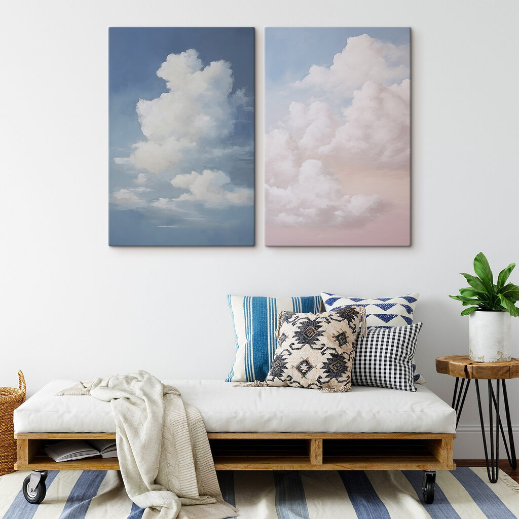 Blauwe lucht met witte wolken — interieur 2