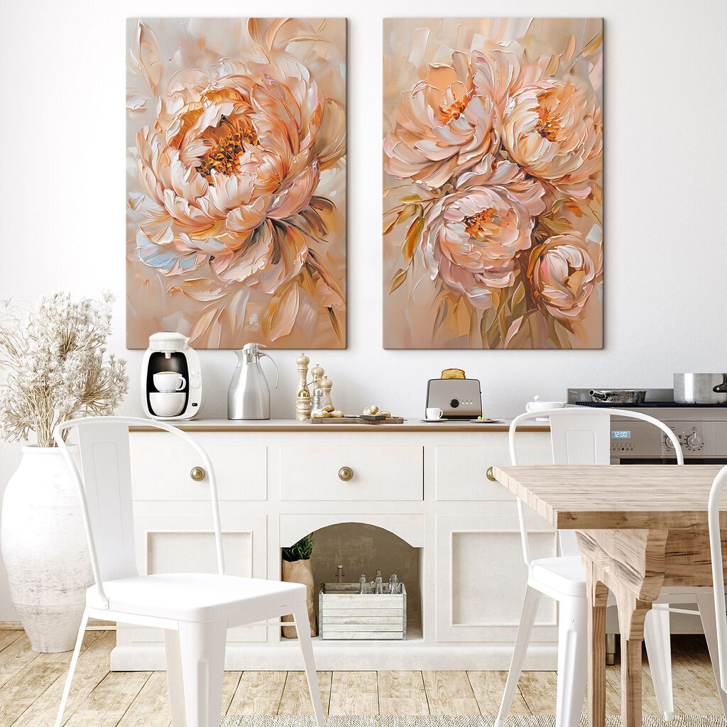 Schilderij van bloemen op doek — interieur 2
