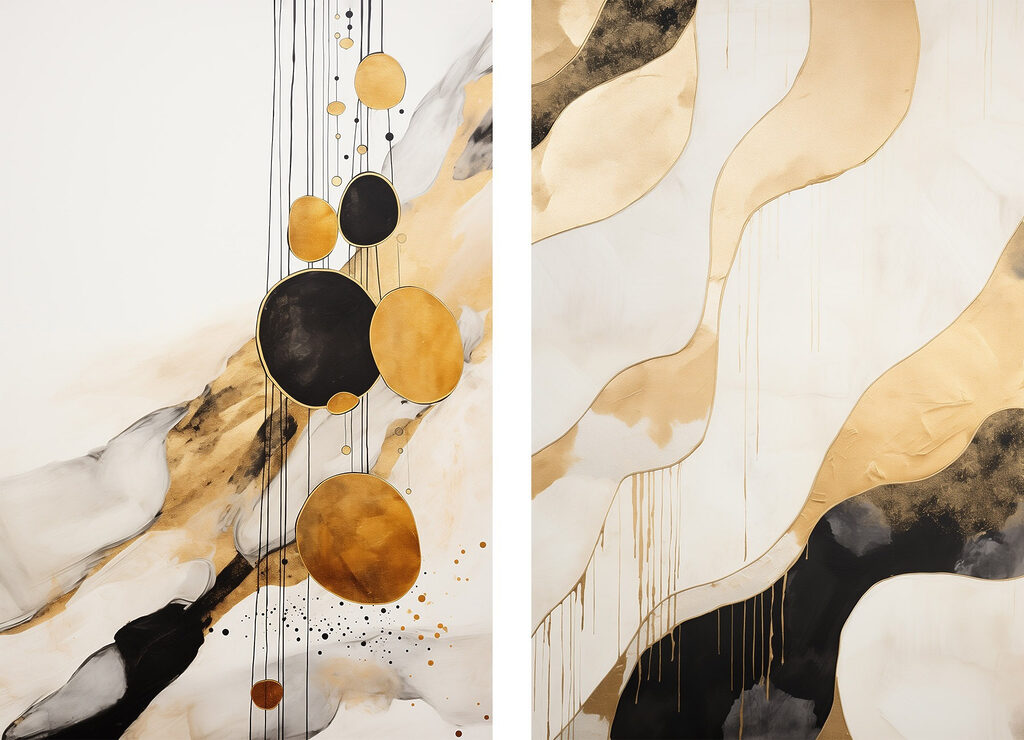- Abstracte vormen in rustgevende tinten — volledig ontwerp