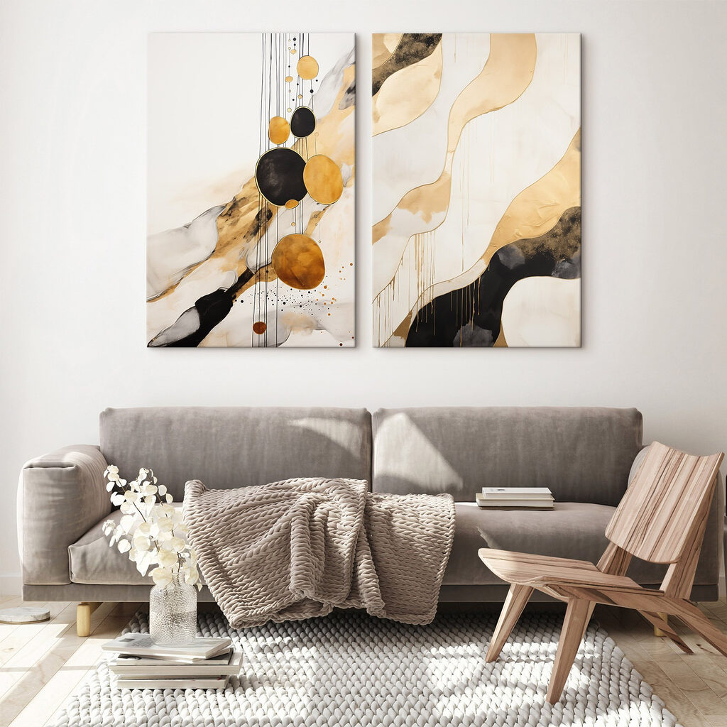 - Abstracte vormen in rustgevende tinten — interieur 1