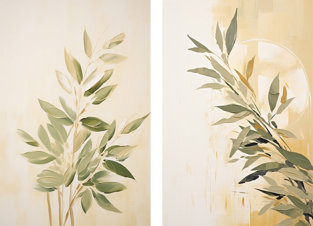 Schilderij van een plant — volledig ontwerp