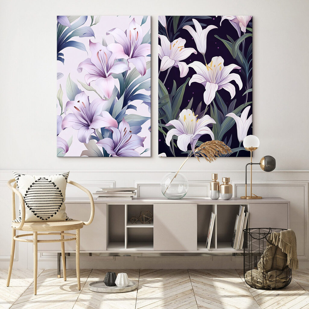 Levendige bloemen in zachte tinten — interieur 1