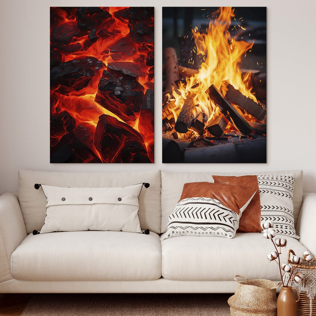 Collage van vuur en kolen — interieur 1