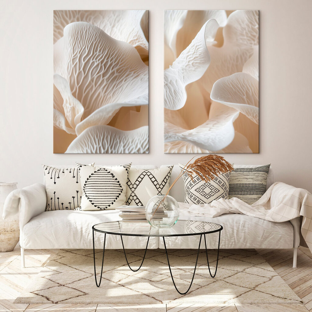 Speelse bloembladpatronen in zachte tinten — interieur 2