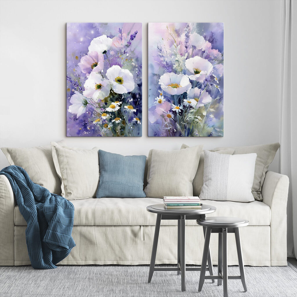 Verfijnde bloemen die dansen in zachte tinten — interieur 2