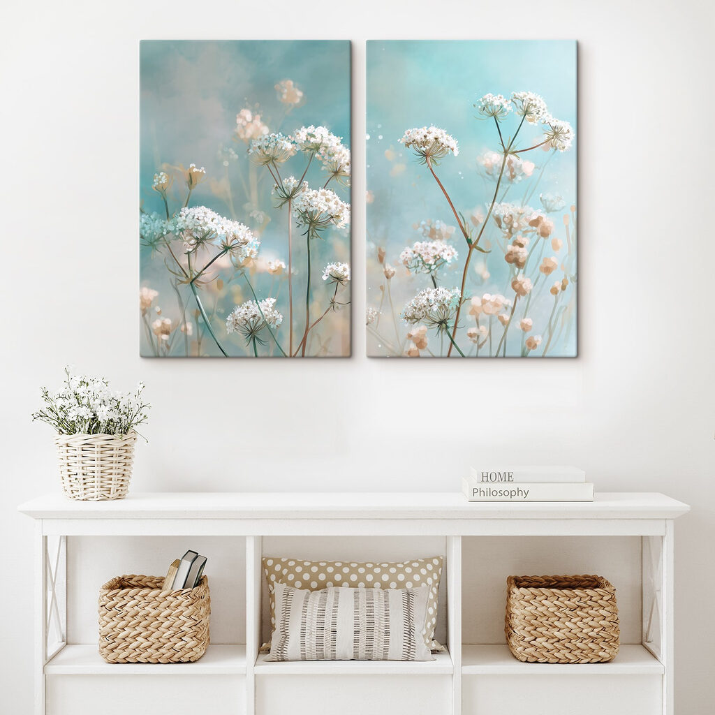 Verfijnde bloemen in zachte kleuren — interieur 1