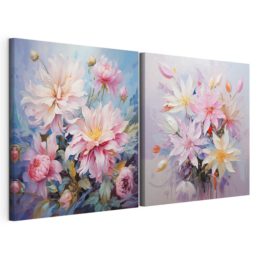 Schilderij van bloemen op doek — productweergave