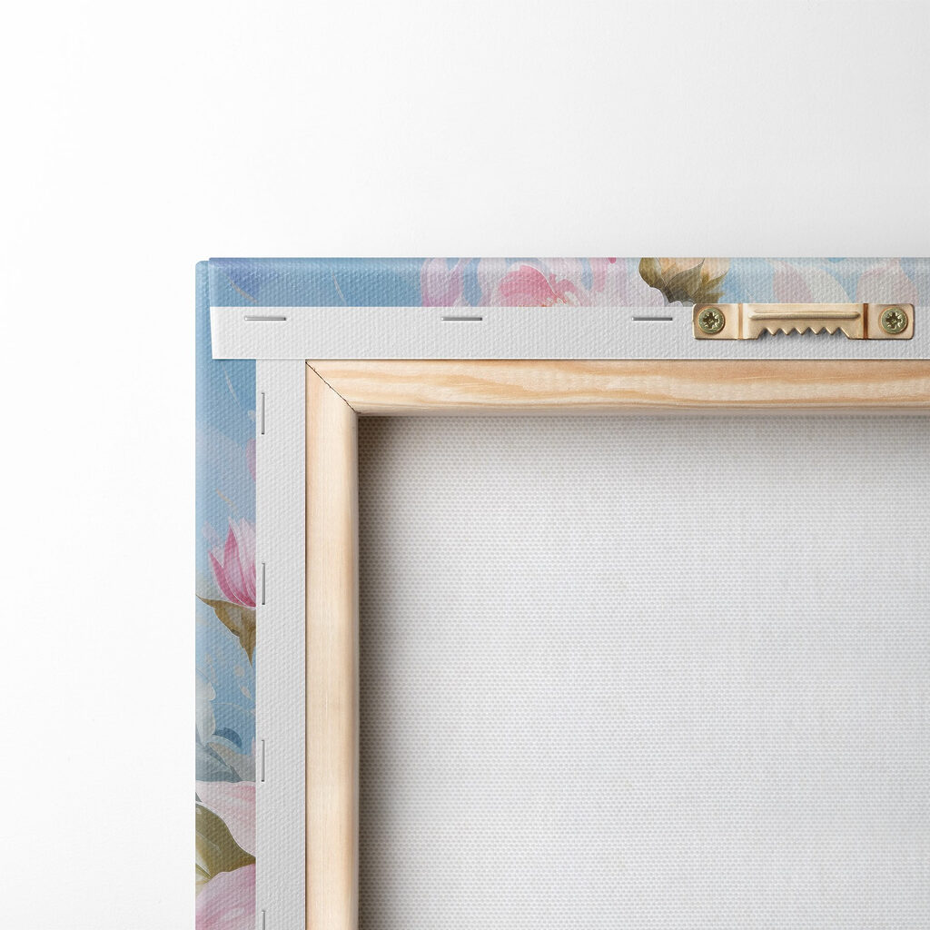 Schilderij van bloemen op doek — achterkant