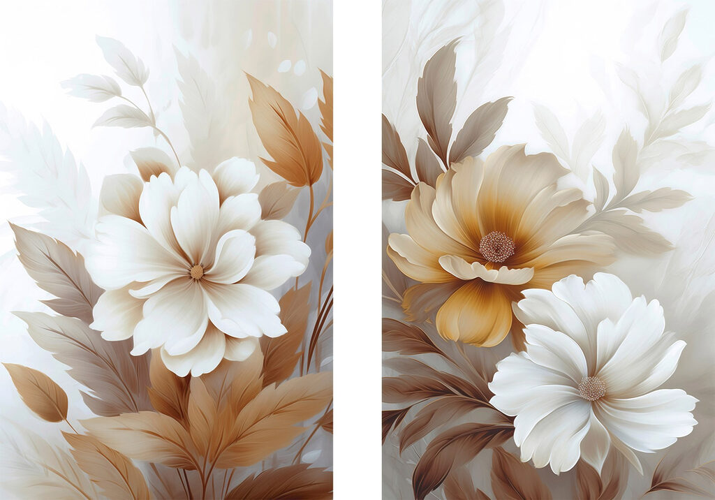 Zachte, bloemrijke elegantie in ingetogen tinten — volledig ontwerp